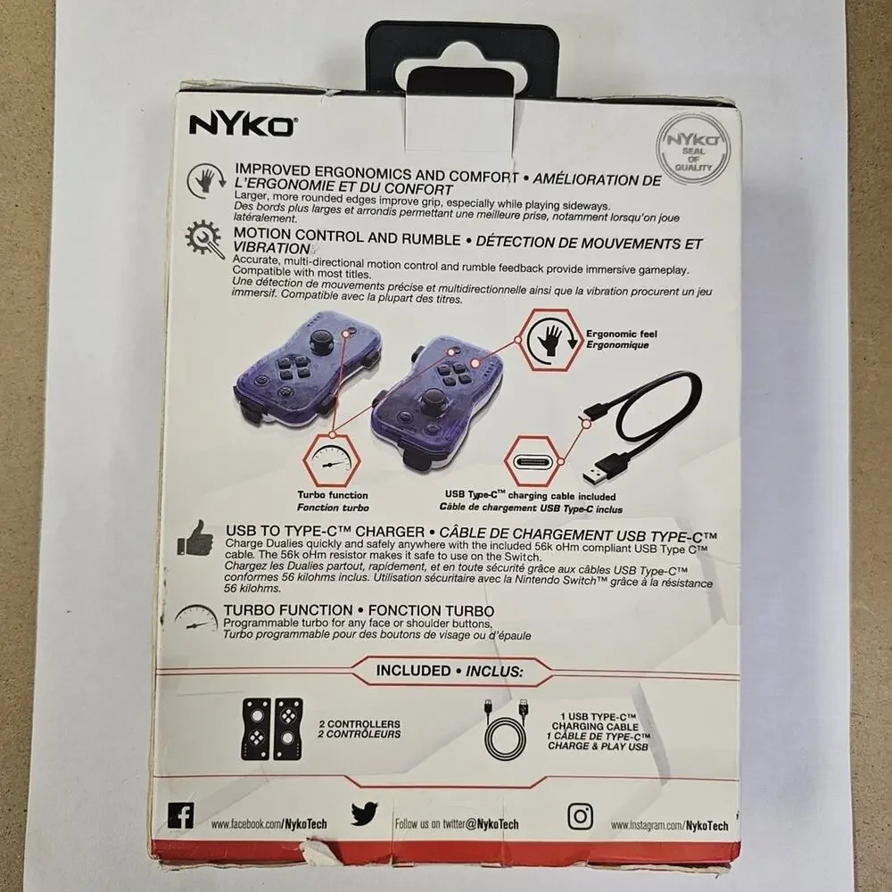 Nyko Dualies Motion Controllers Set for Nintendo Switch- Joy Con Alternative